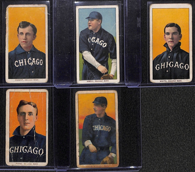 Lot of 5 - 1909 T206 Cards w. Fred Parent 